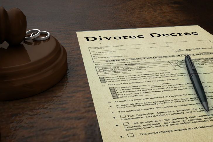 Divorce investigation document with pen