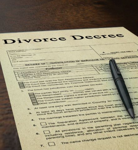Divorce investigation document with pen