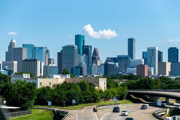 Houston skyline from H Town best PI Post.